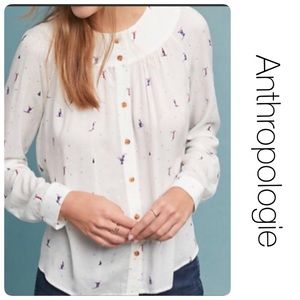 Anthropologie Ski Print ButtonDown L